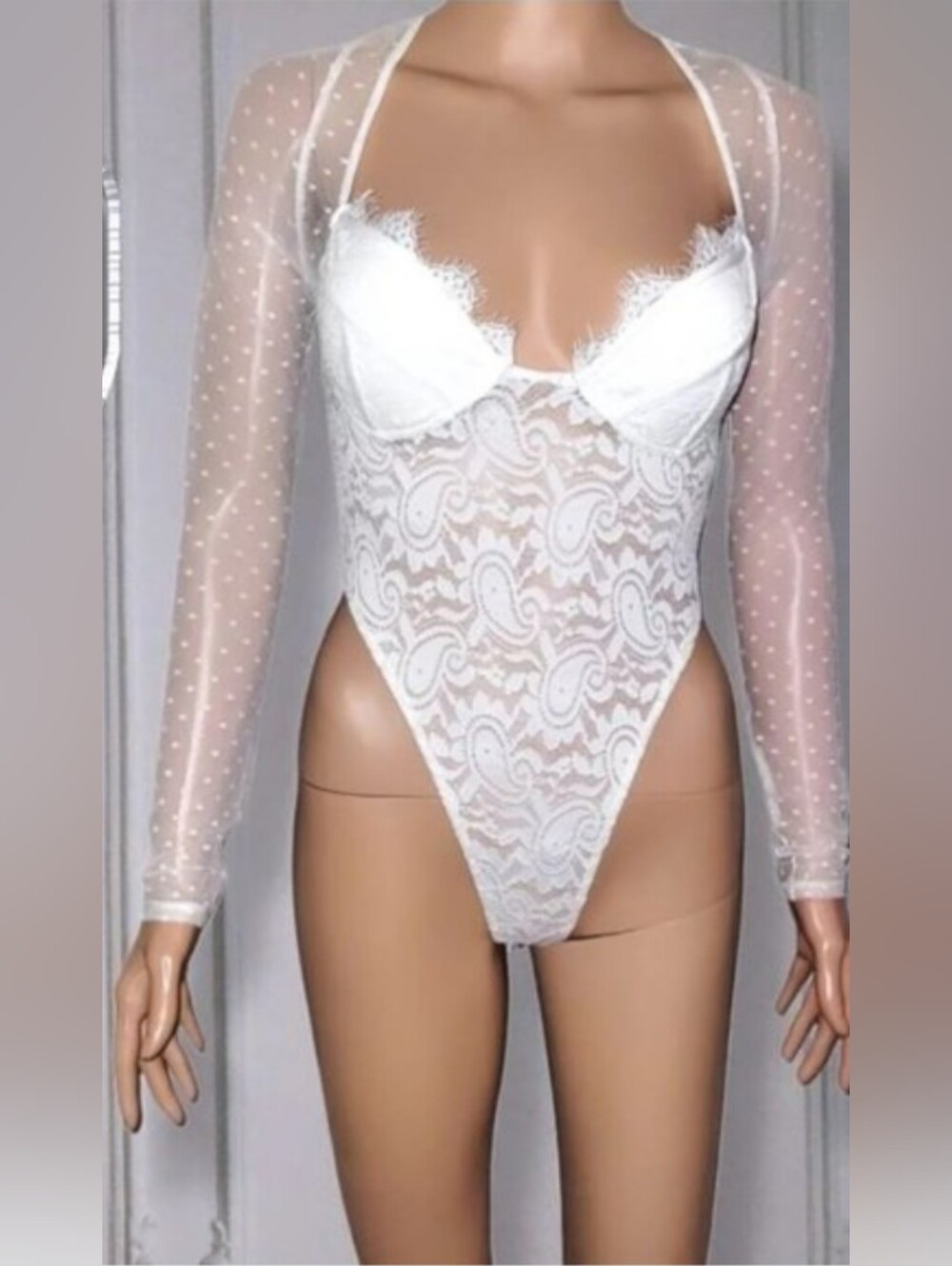 White lace bodysuit